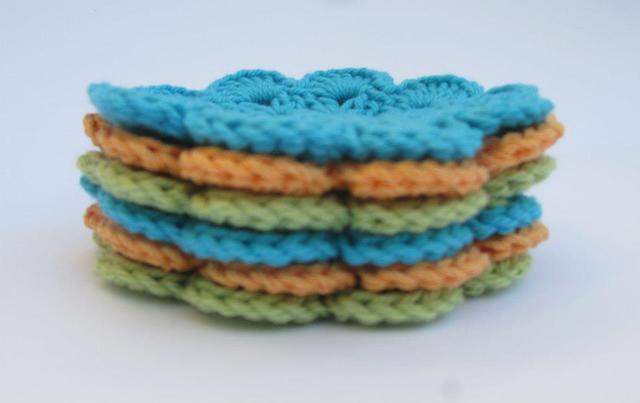 Coasters Lime/Turquoise/Orange